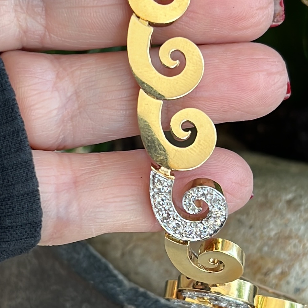 18 karat gold, and 4 1/2 carat diamond necklace - Picture 8 of 17